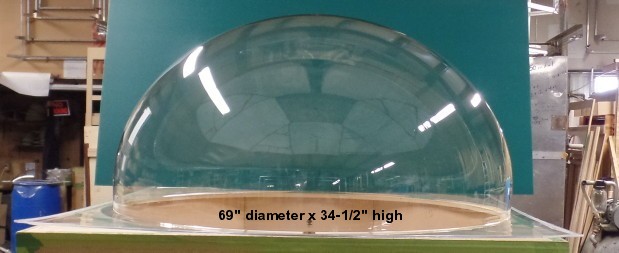 CLEAR PERSPEX ACRYLIC DOME 950mm Diameter WITH FLANGE 